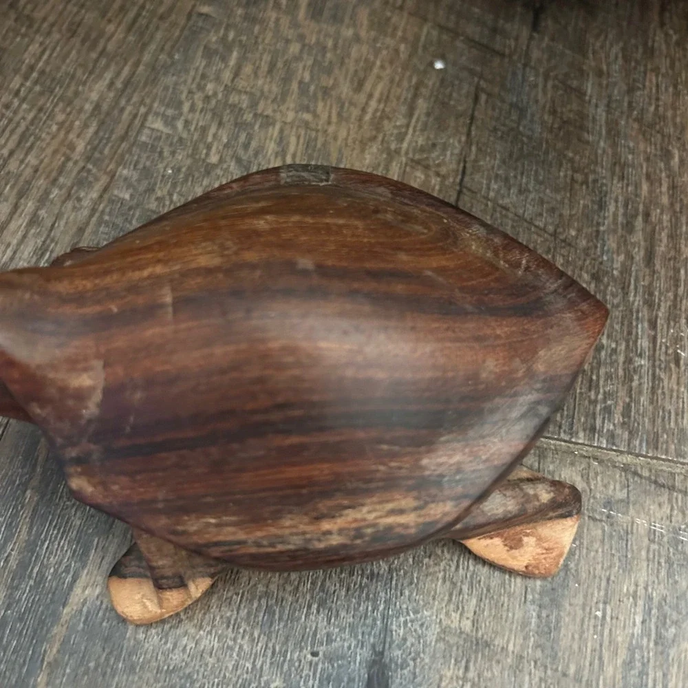Doug Scott Hand Carved Wooden Turtle Trinket Box Hinged Lid Folk Art Figure